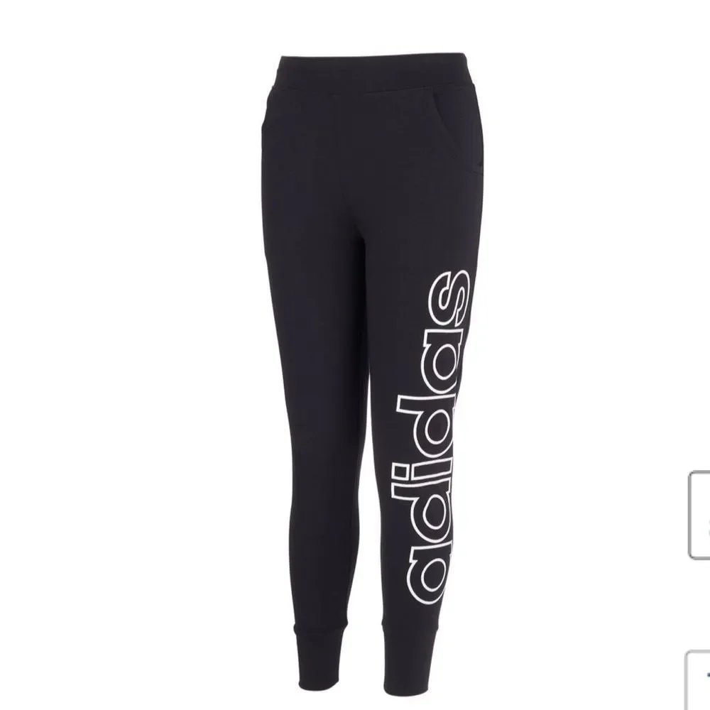 adidas Big Girls Mid Rise Cuffed Jogger Pant